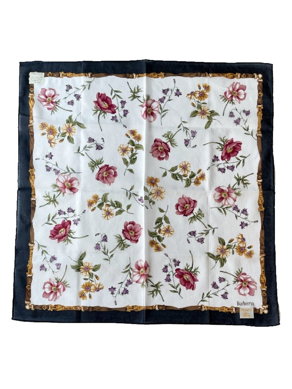 Burberrys Vintage Cotton Scarf Floral Print – NWT Japan Licensed